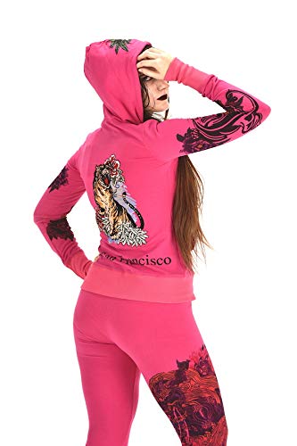 414YsvLXOKL.jpg Women's Four Way Stretch Yoga Sets Lion Print Tiger Embroidery EMW18002