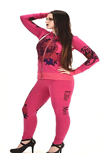 41MA8yJ6GXL.jpg Women's Four Way Stretch Yoga Sets Lion Print Tiger Embroidery EMW18002