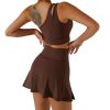 Women Short Skirts Set Shoulder Bra Sport Shorts Gym Wear Workout Trainning Female Tennis Skirt Yoga Sportswear
