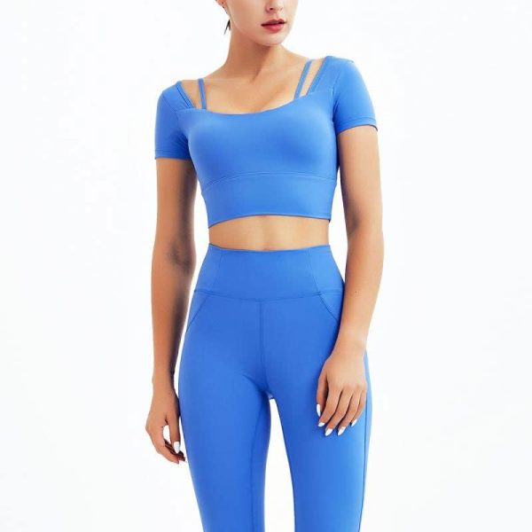 Women's Workout Sportswear Seamless Yoga Set Sport Suit Two Piece Female Clothes Gym Clothing High Waist Leggings(C,L)