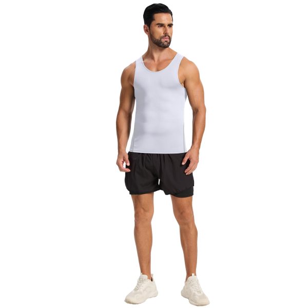 511gDXA5jQL.jpg 3 Pack Compression Dry Fit Tank Top Men, Shapewear Shirt Sleeveless Men Slimming Muscle Undershirt for Gym