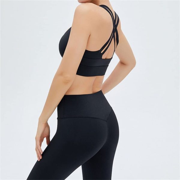 513kHWlfYJL.jpg Tight Nude Yoga Suit Skin-friendly Cross-back Hip-lifting Sportswear Two-piece Set(X-Large)