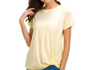 Womens Cotton T-Shirts Casual Short Sleeve Loose Fitting Tunic Basic Tee Tops