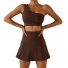 Women Short Skirts Set Shoulder Bra Sport Shorts Gym Wear Workout Trainning Female Tennis Skirt Yoga Sportswear