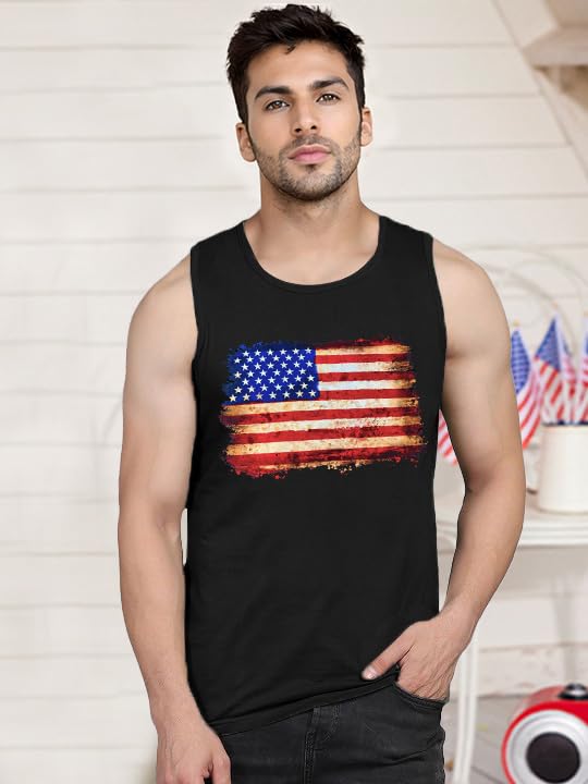 51ii-IFyI5L.jpg 4th of July Tank Top Men American Flag Patriotic Sleeveless Shirts USA Stars and Stripes Independence Day Muscle Tanks