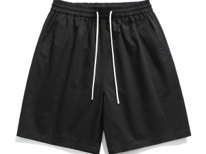 CSCDD American Shorts Black Men Candy Color Summer Kids Loose Casual Sports Five Pants