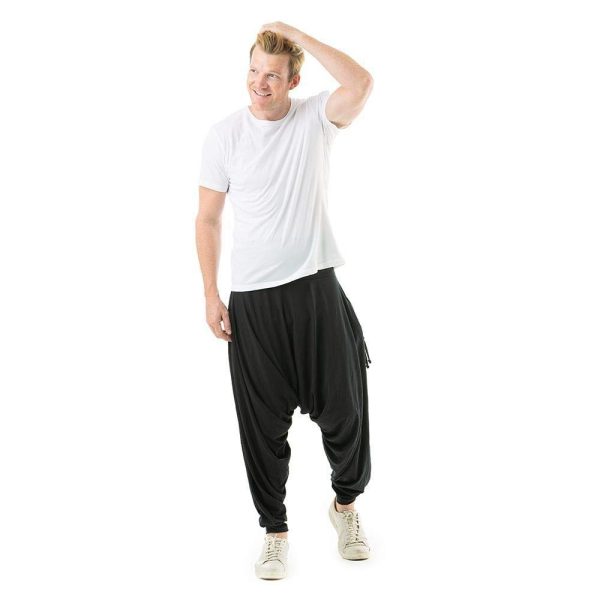 51sFClOm52L.jpg San Fran Harem Pants - Women's Bamboo Boho Yoga & Beach Pants With Pockets