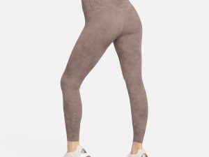 Women's Zenvy Tie-Dye Gentle-Support High-Waisted 7/8 Leggings, Smokey Mauve