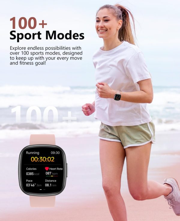 Smart Watches for Men Women with Bluetooth Call 1.72" HD Touch Screen Fitness Watch with Heart Rate/Sleep Monitor,100+ Sports