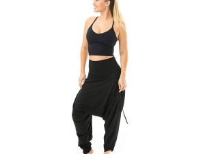 61E1Qua77UL.jpg San Fran Harem Pants - Women's Bamboo Boho Yoga & Beach Pants With Pockets