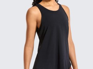 Women's Pima Cotton Workout Tanks Tie Back Sleeveless Shirts Yoga Athletic Open Back Sport Gym Tops