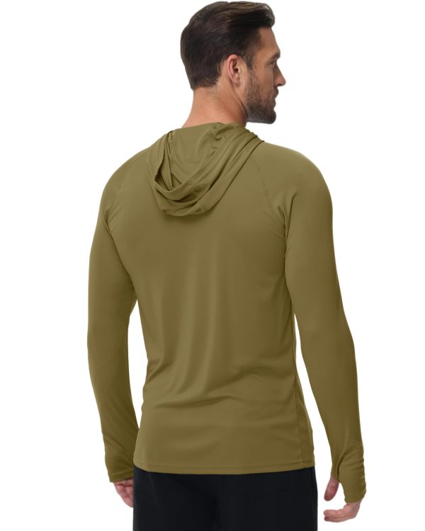 61IwfT6j0L.jpg Men's UPF 50+ Sun Protection Lightweight Hoodie Shirts Long Sleeve Fishing Shirts SPF UV Hiking Swim