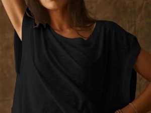 Women Short Sleeve Workout Shirts Open Back Tops Casual Yoga Y2k Athletic Gym Slouchy Crop Running Tees