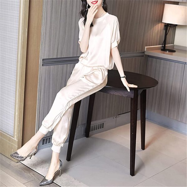 61NEHqQ-1S.jpg 2021 Casual Fashion Sports Running Sweatshirt Pants Two-piece Suit Women