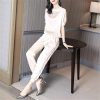 61QZUvnY1jS.jpg 2021 Casual Fashion Sports Running Sweatshirt Pants Two-piece Suit Women
