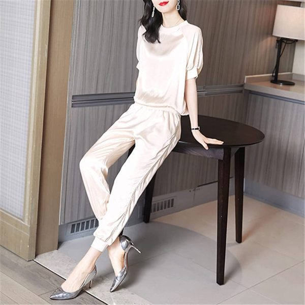 61QZUvnY1jS.jpg 2021 Casual Fashion Sports Running Sweatshirt Pants Two-piece Suit Women