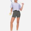 Workout Crop Tops for Women Short Sleeve Shirts Loose Fit Yoga Athletic Basic Cropped T-Shirts