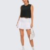 Pima Cotton Cropped Tank Workout Crop Tops for Women Sleeveless Athletic Loose Yoga Shirts