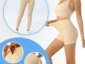 6 PCS Workout Sets for Women Ribbed Women's Athletic Clothing Sets Pilates Yoga Outfits Sports Bra Leggings Workout Set