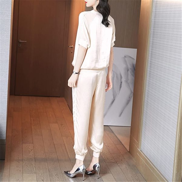 61ePBBYY8OS.jpg 2021 Casual Fashion Sports Running Sweatshirt Pants Two-piece Suit Women