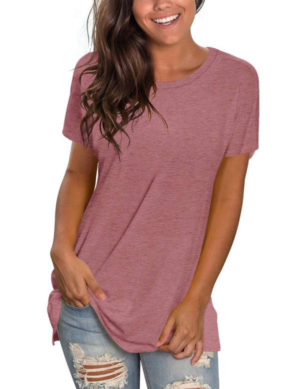 61fCVxcwu3L.jpg Womens Loose Fit Tshirts Short Sleeve Summer Tops Casual Workout Yoga Tunic T Shirts Tops