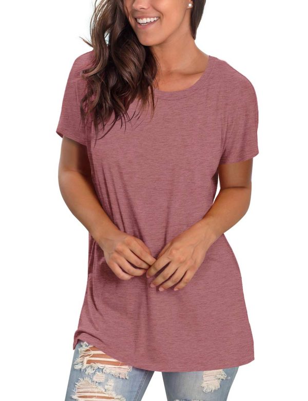 61gITEC0AjL.jpg Womens Loose Fit Tshirts Short Sleeve Summer Tops Casual Workout Yoga Tunic T Shirts Tops