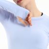 61gxFTMchkL.jpg Seamless Workout Shirts for Women Long Sleeve Yoga Tops Sports Running Shirt Breathable Athletic Top Slim Fit