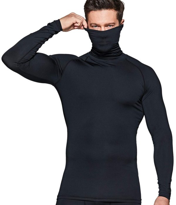 61nA2KRV6nL.jpg Men's UPF 50+ Mock Long Sleeve Compression Shirts, Athletic Workout Shirt, Base Layer for Water Sports