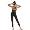 Strappy Yoga Sports Bras for Women Padded Criss-Cross Back Tank Tops