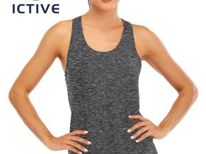 ICTIVE Womens Cross Backless Workout Tops for Women Racerback Tank Tops Open Back Running Muscle Tank Yoga Shirts