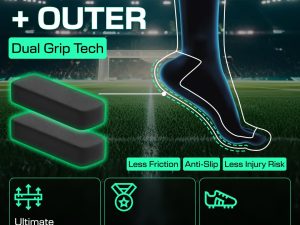 Lux Dual Grip Socks - Soccer Grip Socks for Men and Women. GripArray Performance & Comfort