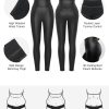 71-L-XyuTEL.jpg Shapewear Leggings Leather Pants - Faux Leather Leggings for Women Tummy Control Hight Waisted Pleather Pants