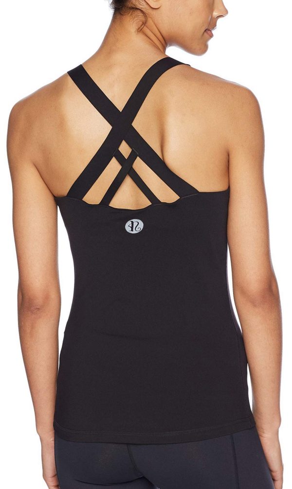 7120z9gqrkL.jpg Sports Bra for Women, Criss-Cross Back Padded Strappy Sports Bras Medium Support Yoga Bra with Removable Cups
