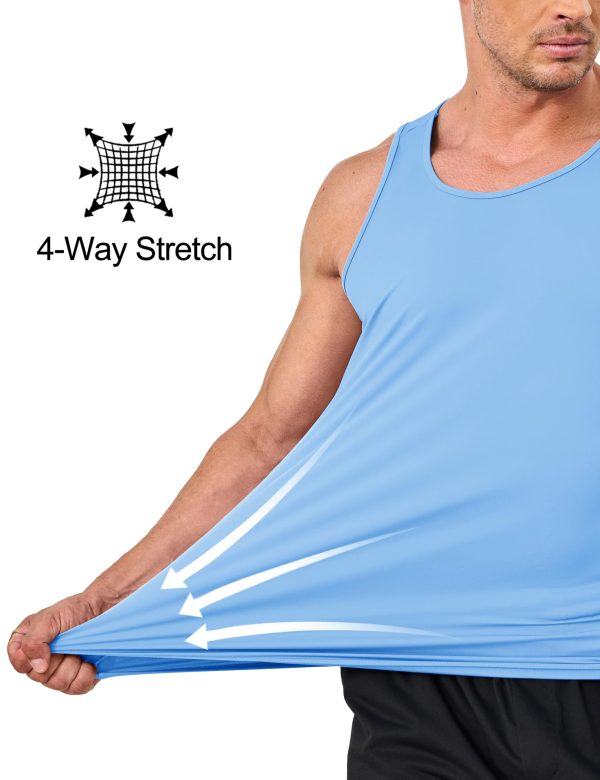 7123I63LOIL.jpg Men's UPF 50+ Tank Top Sleeveless Workout Swim Shirts Quick Dry Muscle Shirt for Bodybuilding Gym Beach