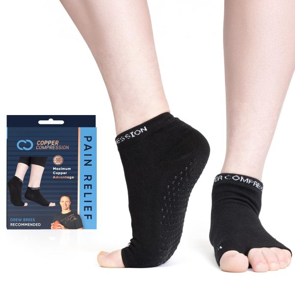 716bxsTO0AL.jpg Silicone Padded Yoga Socks for Women – Non Slip Grippy Socks with Big Toe Holes for Pilates, Pure Barre, Dance, Ballet,