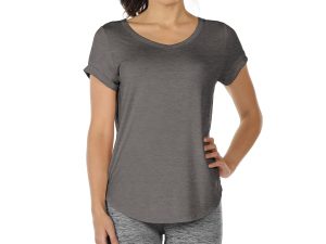 Open Back Yoga Shirts for Women - Exercise Workout Tops, Athletic Short Sleeves, Running T-Shirts Loose Fit