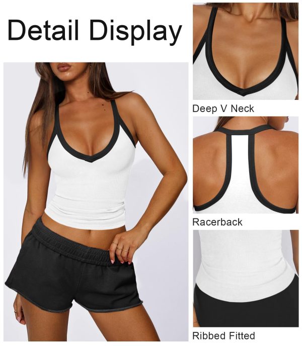71A27N6IA1L.jpg Womens Tank Tops Summer V Neck Workout Racerback Yoga Gym Tank Tops