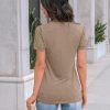 71DbZKgae-L.jpg Women's Short Sleeve Shirts Dressy Lace Summer Tops 2025 Spring Trendy Casual T-Shirts Cute Work Outfits Blouses