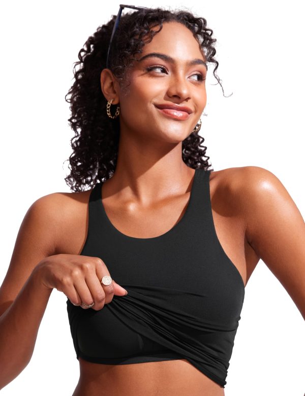 71ITnaJ-YNL.jpg Racerback Tankini Tops for Women High Neck Modest Bathing Swim Suits Sporty Tank Only No Bottom