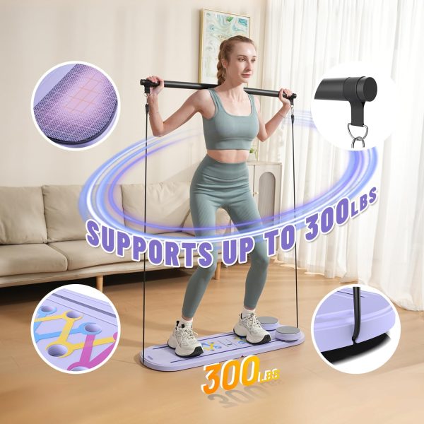 71JfZqzPjSL.jpg Pilates Board – 6-in-1 Foldable Reformer Training Kit with Auto-Rebound Ab Roller & Digital Display – Portable Home Core Workout