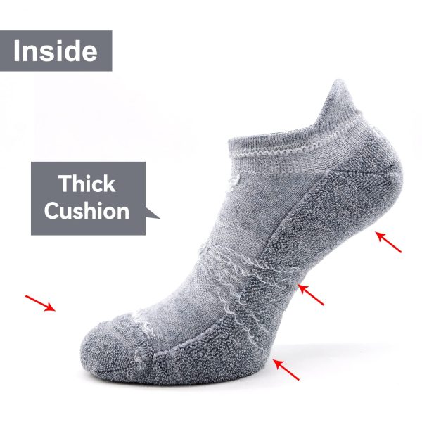 3/6 Pack Men's Women's Merino Wool Ankle Running Sport Soft Thick Cushion Athletic Socks for Walking Light Hiking