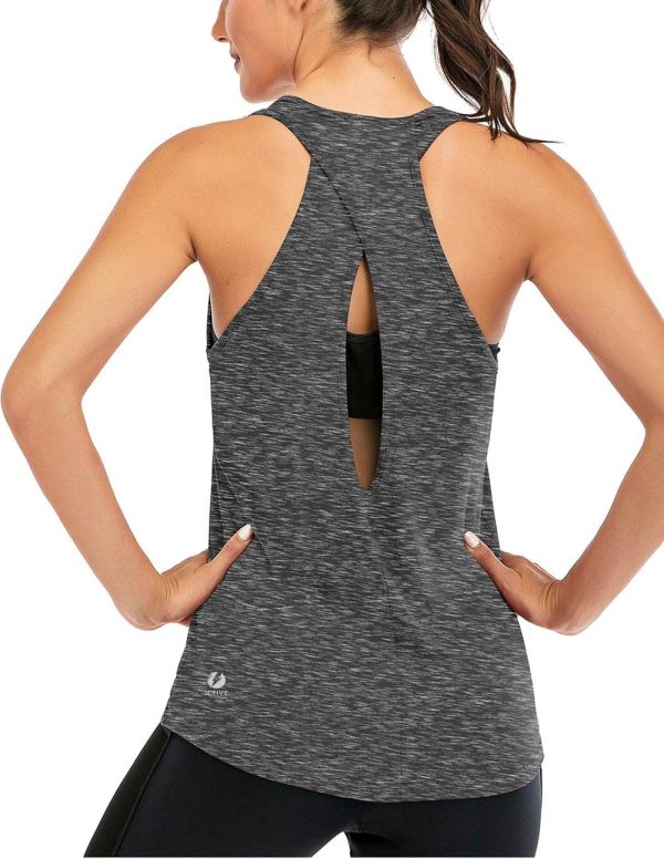 71MkE5Tn0FL.jpg ICTIVE Womens Cross Backless Workout Tops for Women Racerback Tank Tops Open Back Running Muscle Tank Yoga Shirts