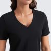 71Q-nU-4n0L.jpg Womens Pima Cotton V Neck T-Shirt Short Sleeve Casual Workout Shirts Soft Summer Basic Tee Tops