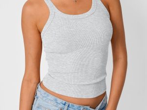 Womens Tank Tops Crop Camisole Summer Fashion Sleeveless Ribbed Workout Basic Going Out Gym Spring Clothes 2025