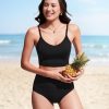 71SbU45mnhL.jpg Women's Bikini Top Cropped V Neck Adjustable Spaghetti Straps Swimsuit Padded Athletic Bathing Suit