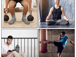 Men Non Slip Sticky Grips Socks 3 Pairs Tile Wood Floors Anti-Skid Workout Yoga Pilates Hospital Slipper Socks