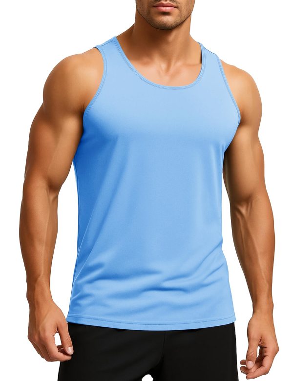 71VIEpauAoL.jpg Men's UPF 50+ Tank Top Sleeveless Workout Swim Shirts Quick Dry Muscle Shirt for Bodybuilding Gym Beach