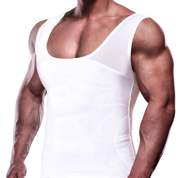71Vsv6fpo4L.jpg Mens Slimming Body Shaper Vest Chest Compression Shirt Abs Abdomen Slim Tank Top Undershirt