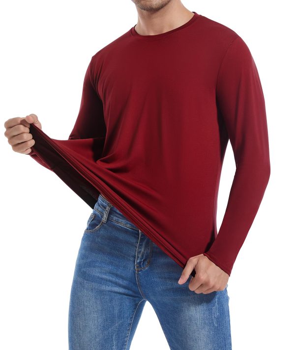 71XLbwxvYzL.jpg 3 Pack Men's Cotton Shirt Loose Fit Long Sleeve T-Shirt Moisture Wicking Crew Neck Shirts Comfort Casual Base Layer Tops