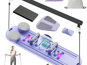 Pilates Board-Pilates Reformer Set 6 in 1 Multifunctional Abdominal Pilates Board for Home Workout Equipment, Foldable Pilates